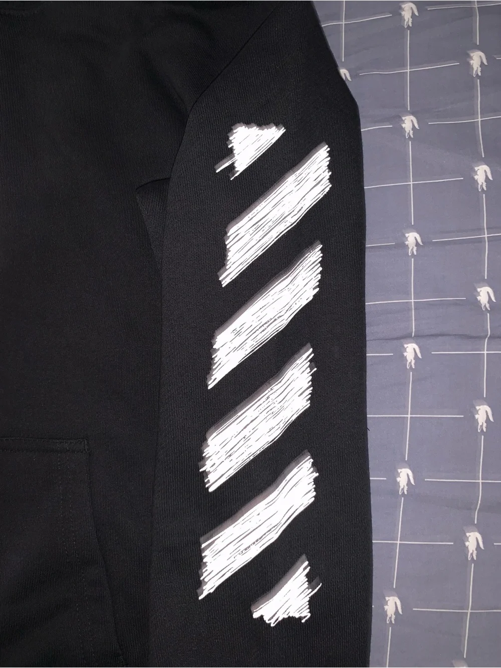 Off-White Diagonal Stripe Hoodie Black Size: 8/Small